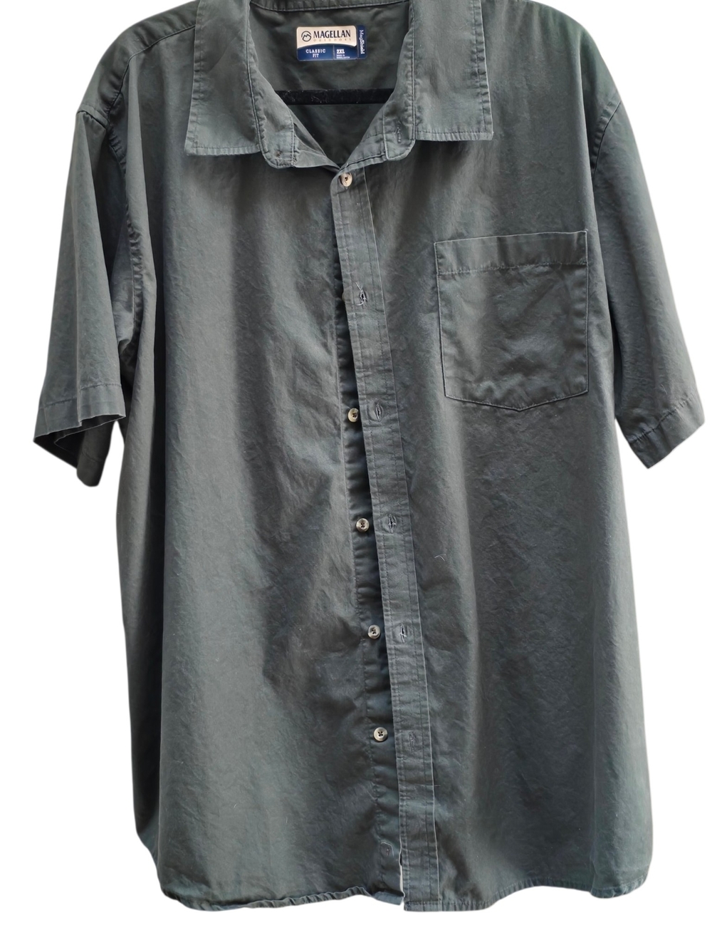 Magellan Outdoors Short-Sleeve Button-Down Shirt in Charcoal